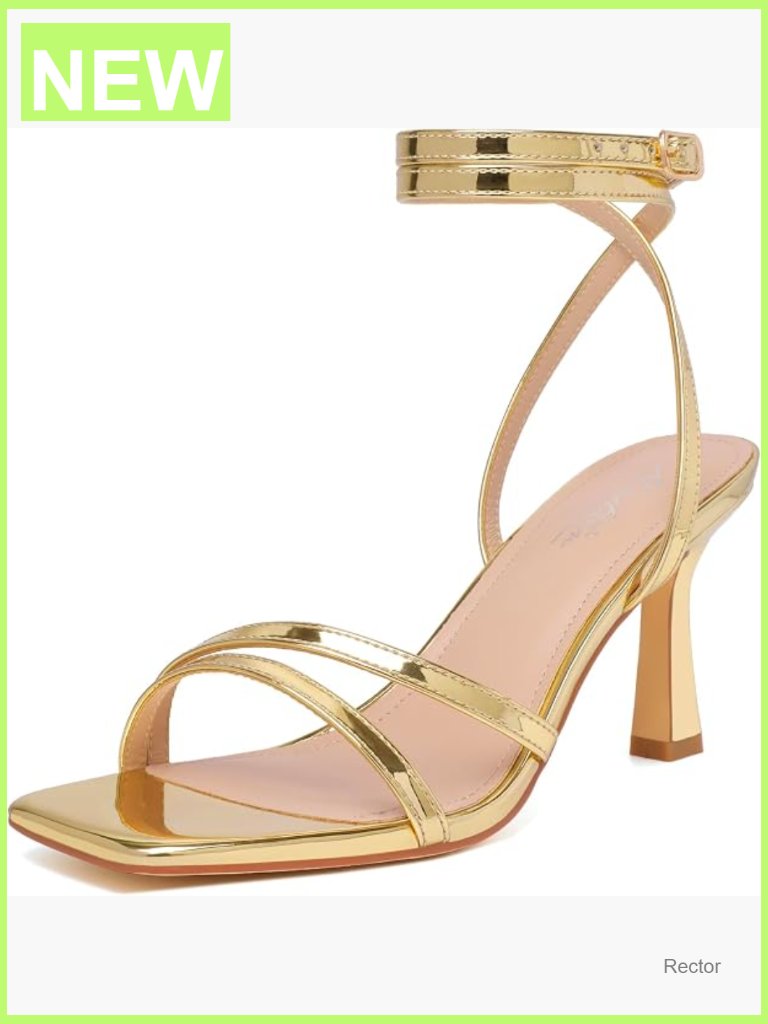 Strappy Lace Up Stiletto Heels Square Open Toe Ankle Strap High Heeled Sandals